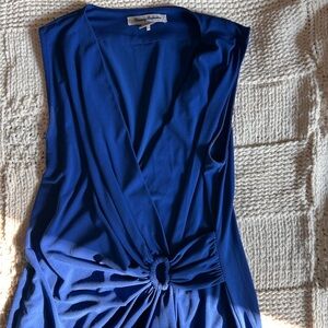 Tommy Bahama Clara Faux Wrap Sleeveless Blue Cinched Waist Maxi Dress